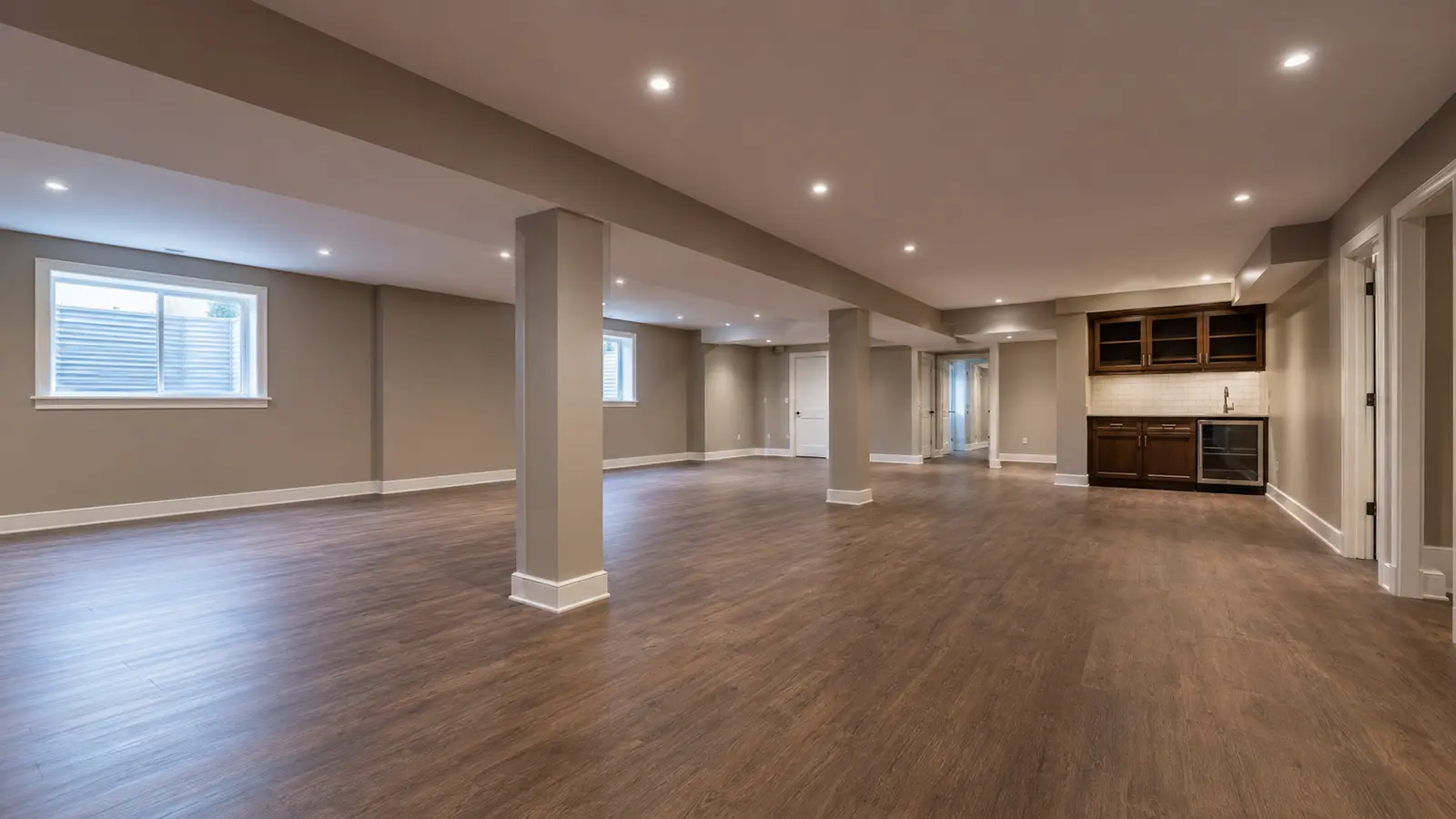 Finished basement: High-Ceiling Open Basement