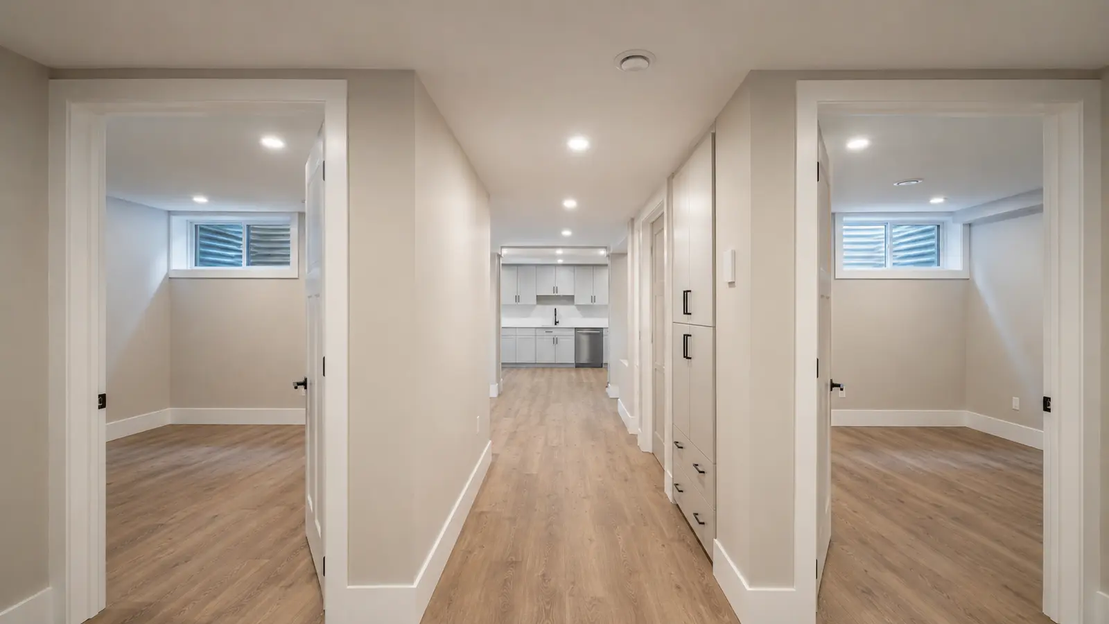 Finished basement: Two-Bedroom Hallway